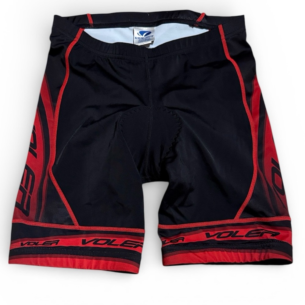 VOLER HIGH PERFORMANCE CYCLING COMPRESSION SHORTS BLACK RED  BIKING SIZE SMALL
